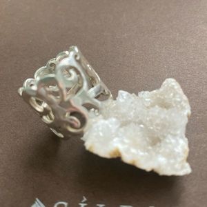 Silpada EDEN Wide Band Open Filigree Cuff Band Ring R3269 Size 7